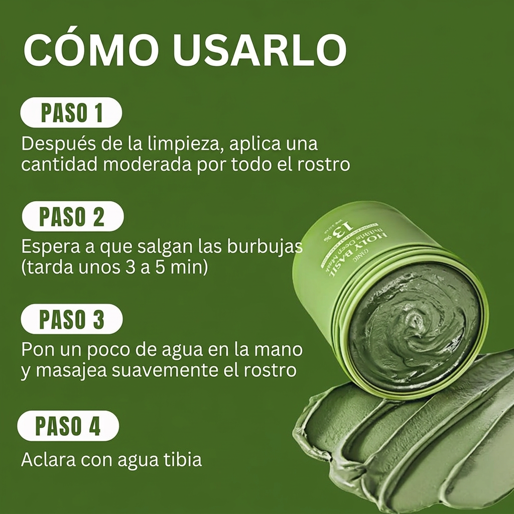 Mascarilla Espumosa Profunda de Albahaca Sagrada Larvanta