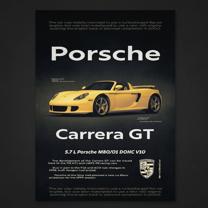 Vintage sports car poster, square format