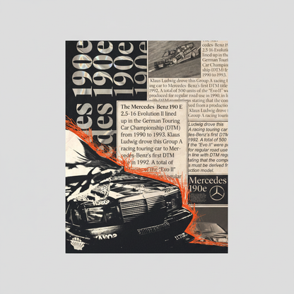 Vintage sports car poster, square format